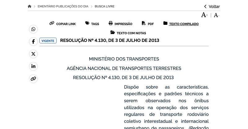 Página oficial da fonte — ANTT (todo o Brasil)